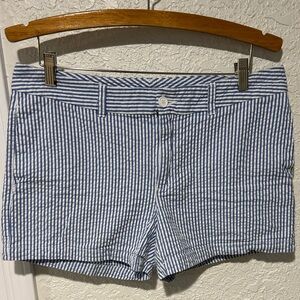Gap women’s size 10 blue and white striped shorts.